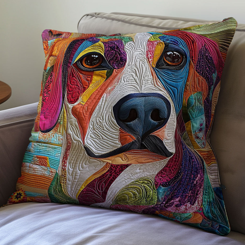 Abstract Dog Quilt Pillow Case Decorative Pillow Covers Gifts For Dog Owners