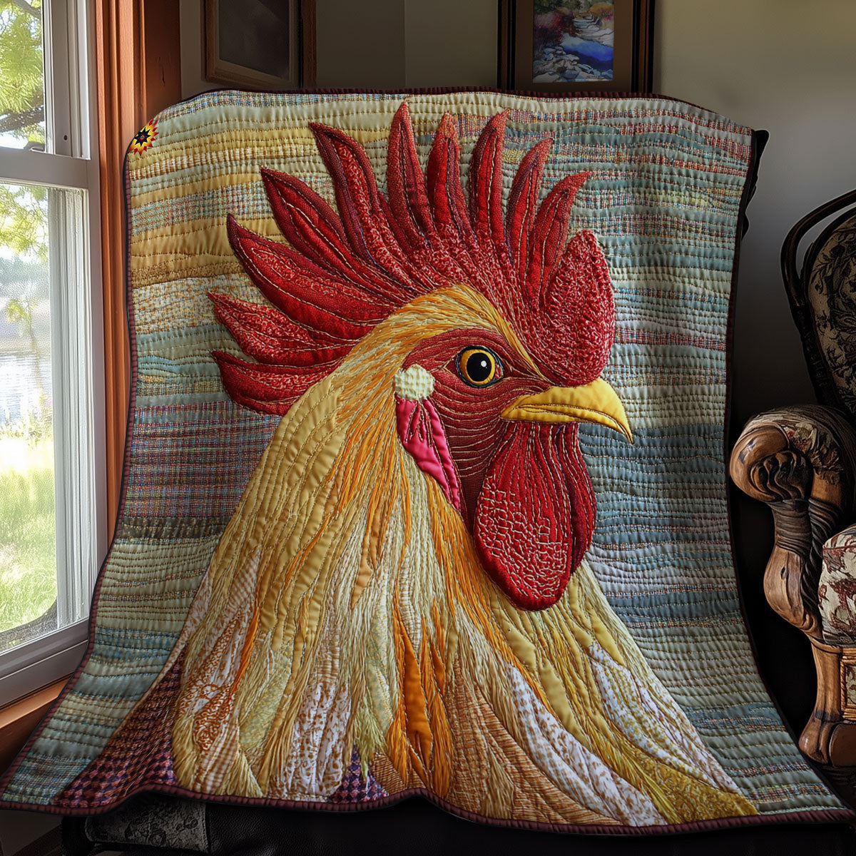 Abstract Chicken Quilt Blanket Unique Throw Blanket Gifts For Chicken Owners