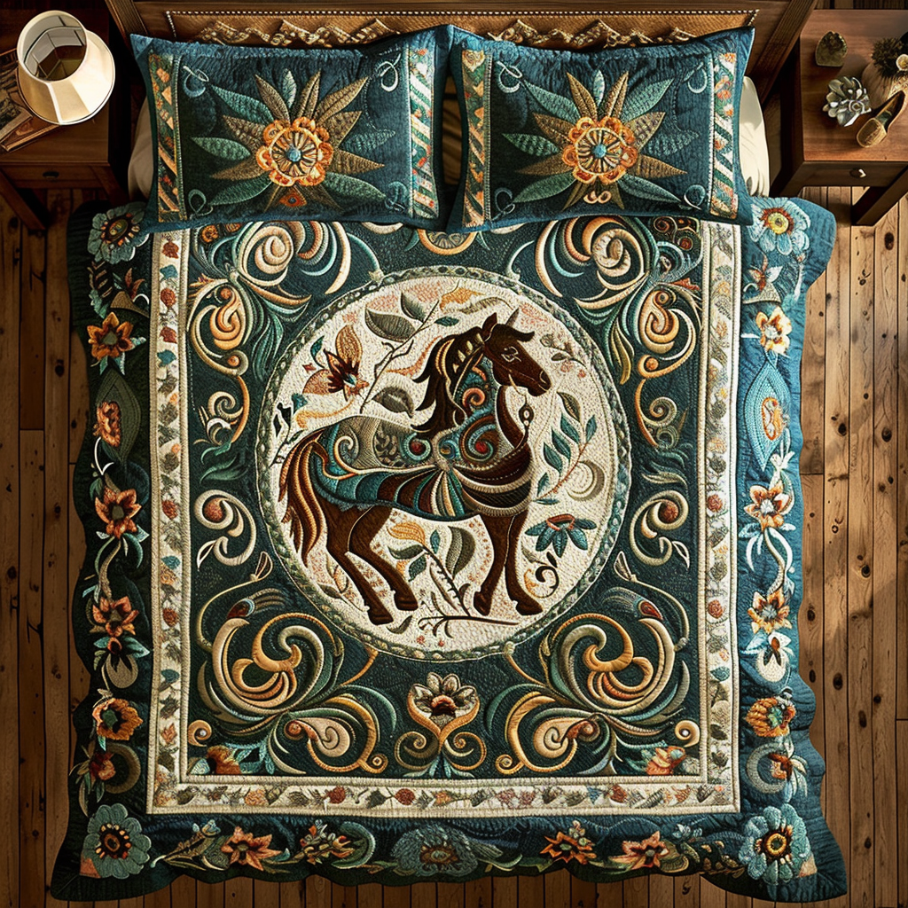 Abstract Flower Horse Duvet Cover Set Quilt Bedding Set Bedspread Mother’S Day Gift For Daughter From Mom