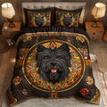 Abstract Circle And Dog Duvet Cover Set Quilt Bedding Set Bedspread Great Gifts For Dog Owners