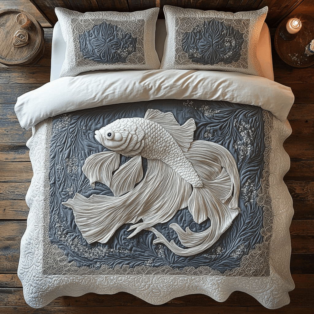 Abstract Fish Duvet Cover Set Quilt Bedding Set Bedspread Fish Lover Gifts For Husband
