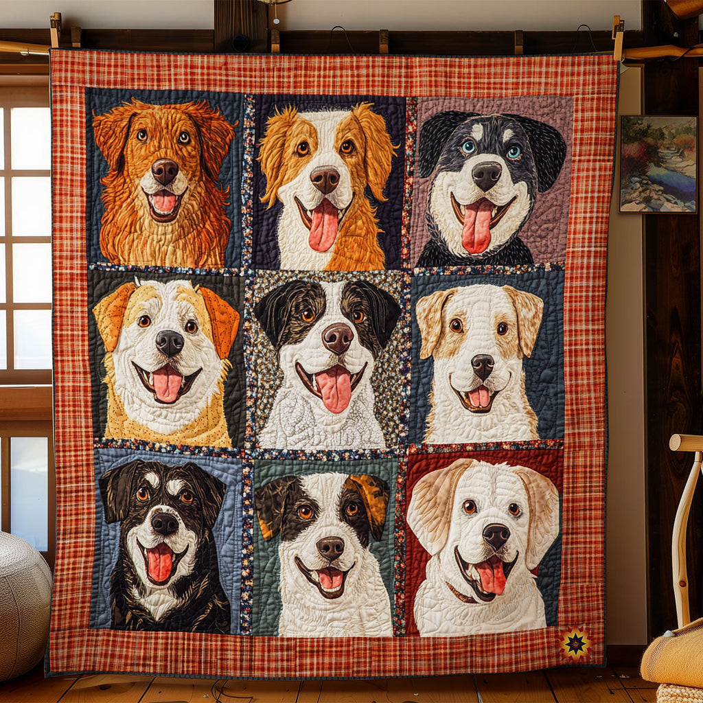 Abstract Dog Quilt Blanket Gifts For Dog Owners
