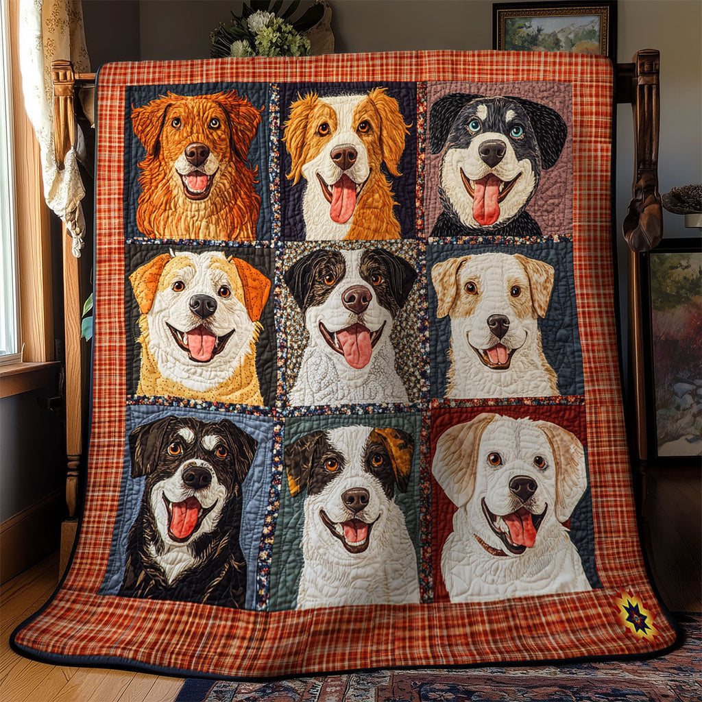 Abstract Dog Quilt Blanket Gifts For Dog Owners